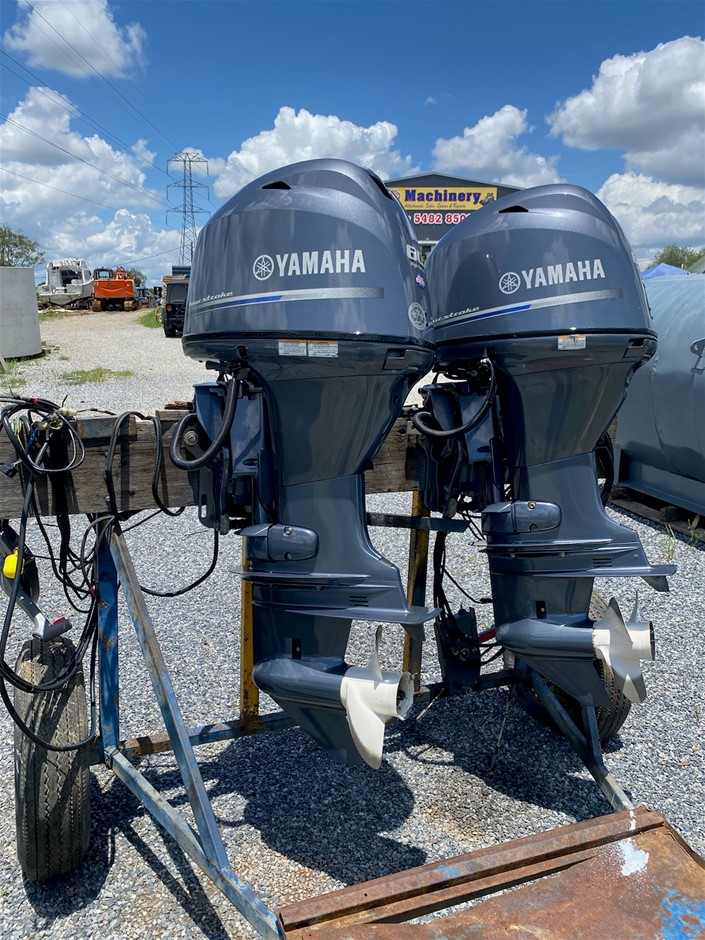Qty 2 x Yamaha 60hp High Thrust 4 Stroke Outboard Motor