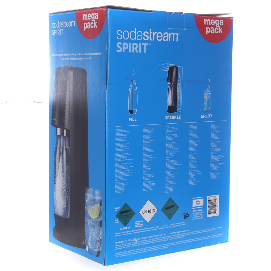 SODASTREAM SPIRIT Sparkling Water Maker Mega Pack, Black. NB: Not