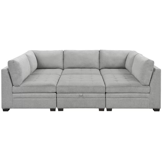 THOMASVILLE Tisdale 6-piece Modular Sectional Sofa Lounge With Storage ...