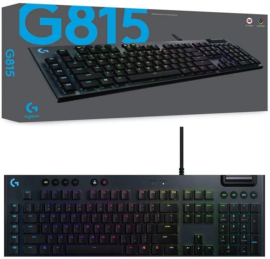 LOGITECH G815 Lightsync RGB Mechanical Gaming Keyboard Brown Switches. NB: