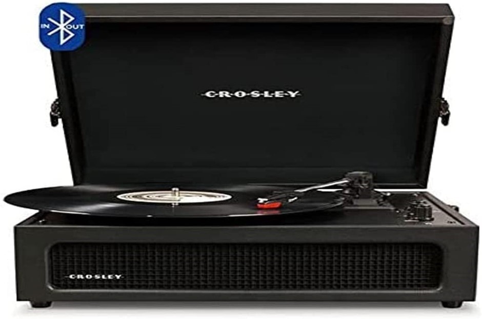 CROSLEY Voyager Portable Bluetooth Turntable, Black, CR8017B-BK4.