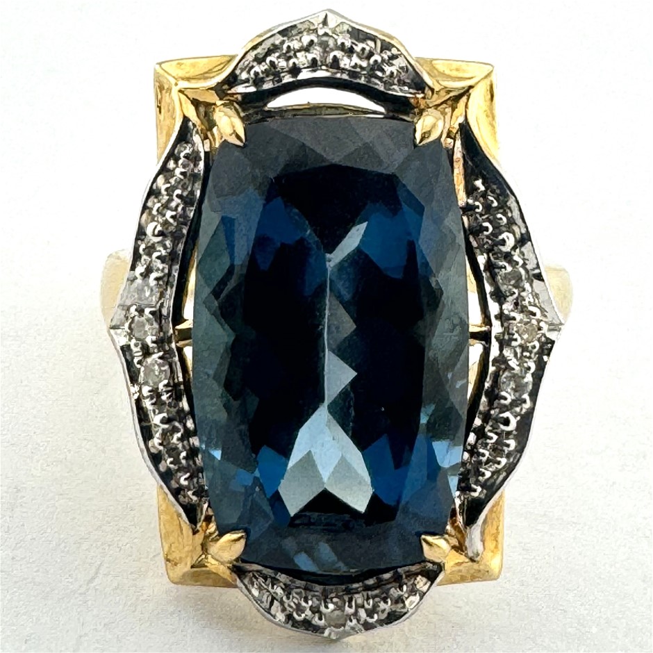 9ct yellow gold 0.05ct diamond dress ring main image 0