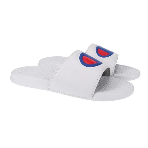 CHAMPION Men's Super Slide, Size US 12, White.