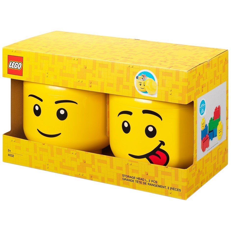 LEGO Storage Heads 2pk NB: Not In Original Box.