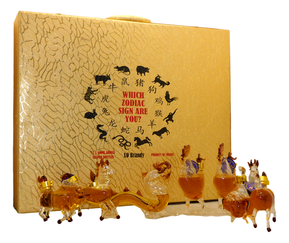 Napoleon XO Brandy Zodiac Animal Shaped Bottles (7x 100mL), Fr. Auction