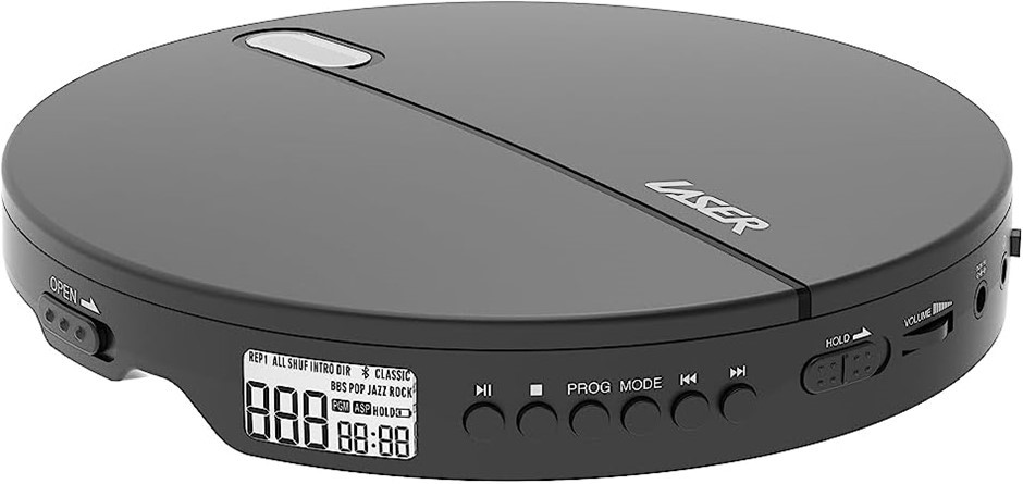 LASER Portable Walkman CD Player with Headphones - Personal CD/MP3 Player,
