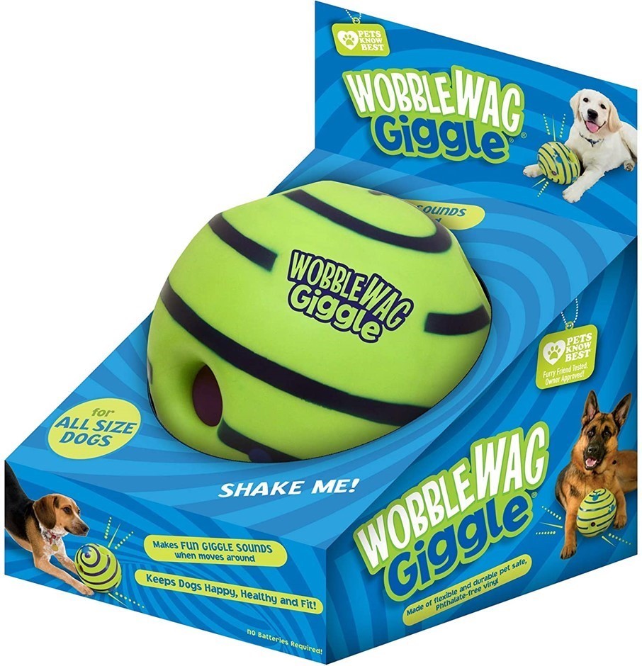 WOBBLE WAG GIGGLE Ball, Interactive Dog Toy.