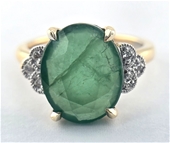 No Reserve Ladies’ Yellow Gold, Diamond And Emerald Ring