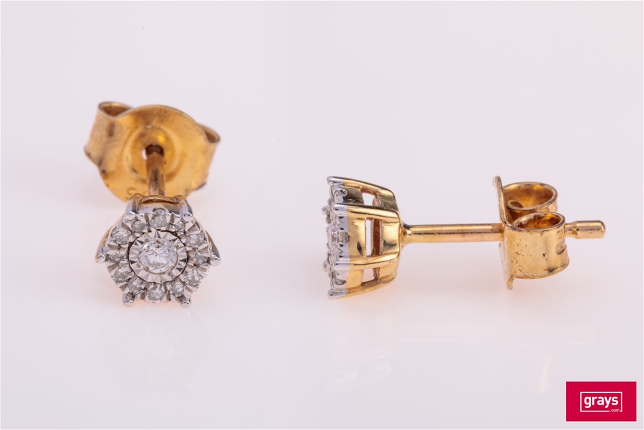 9ct Yellow Gold 0.20ct Diamond Diamond Fashion Earrings main image 1
