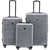 TOSCA Eclipse 3pc Hardside Luggage Set, Pewter Grey, Large Case: 30-Inch, M