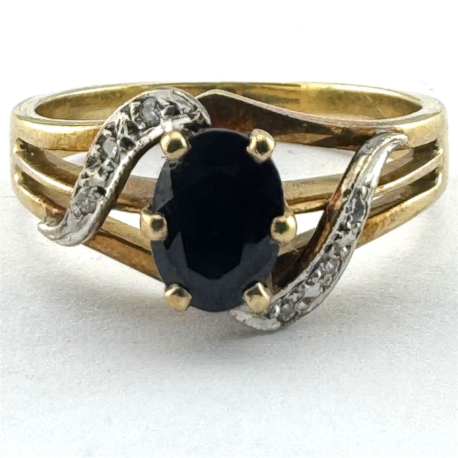 9ct Yellow Gold 0.1ct Diamond Ring