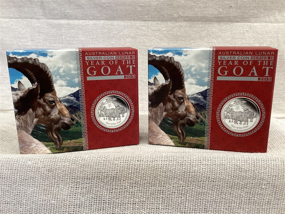Two Year Of The Goat Collectable Silver Coins . Auction (0181-9050649 ...