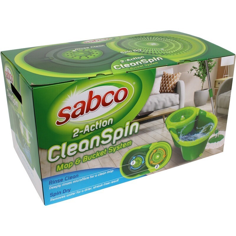 SABCO 2Action Clean Spin Mop & Bucket System. NB Not in original