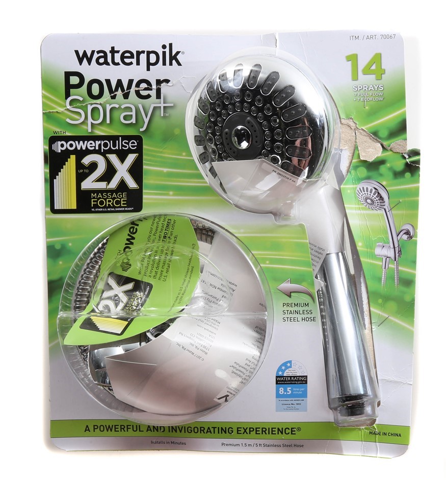 Waterpik Power Spray And Hand Shower Head With Hose And Fittings Auction