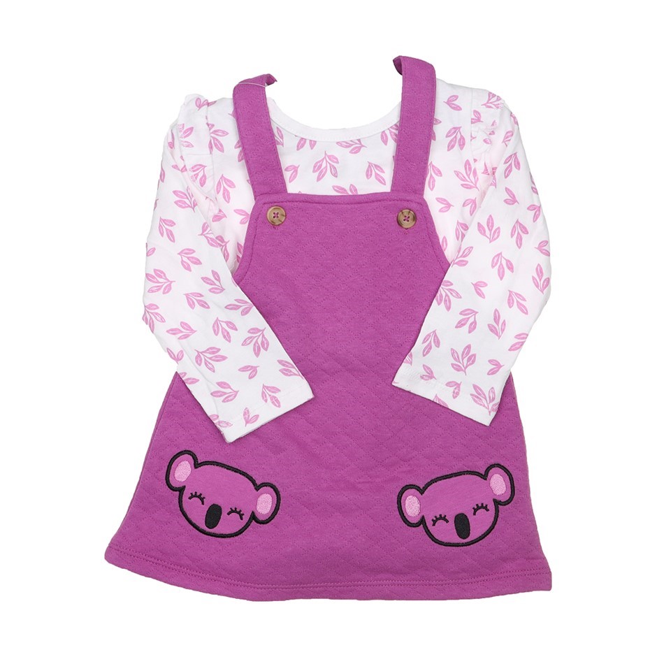 2 x PEKKLE Baby's 2pc Overall & Bodysuit Set, Size 9M, 402 Koala. Buyers N