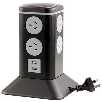 Vertical Powerboard w/USB & Surge Protec