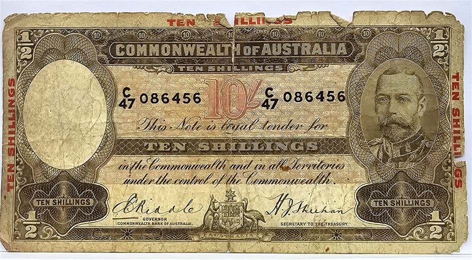 No Reserve 1934 Ten Shilling Banknote