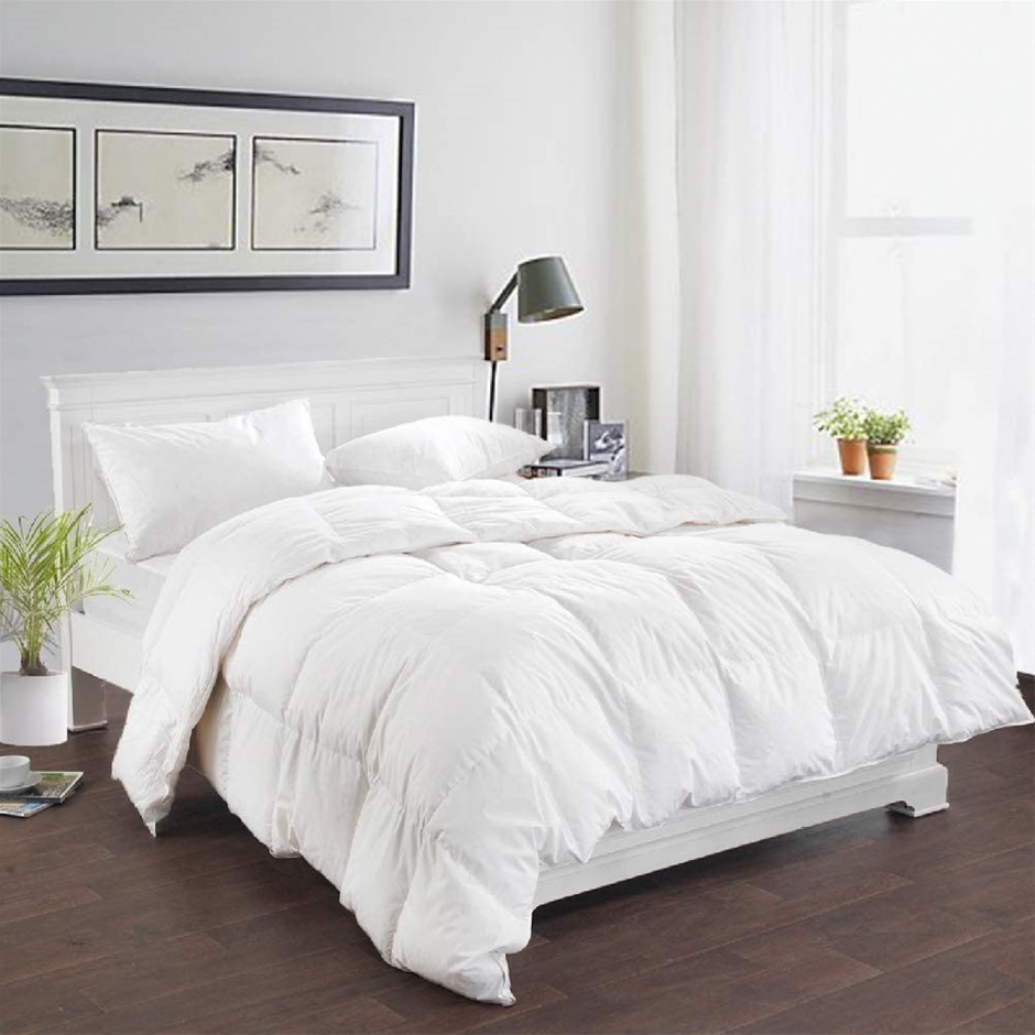 LUXOR 200GSM White Duck Down Feather Summer Weight Quilt/Duvet/Blanket (Kin