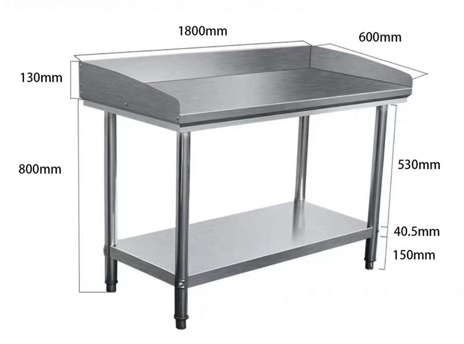2 Tier Workbench with Side Splash 1800 x 600 x 800mm Auction (0021 ...