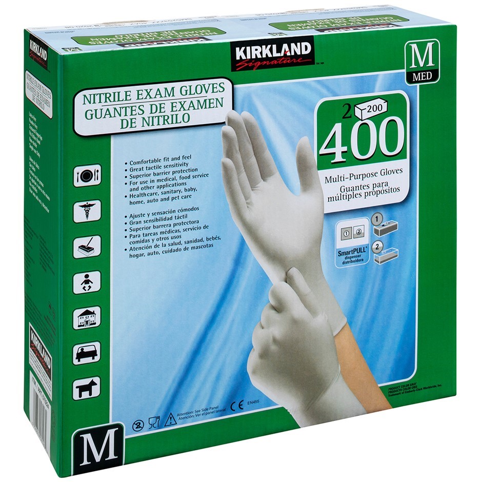 SIGNATURE 400pc Multipurpose Gloves, Medium. N.B: Damaged packaging.