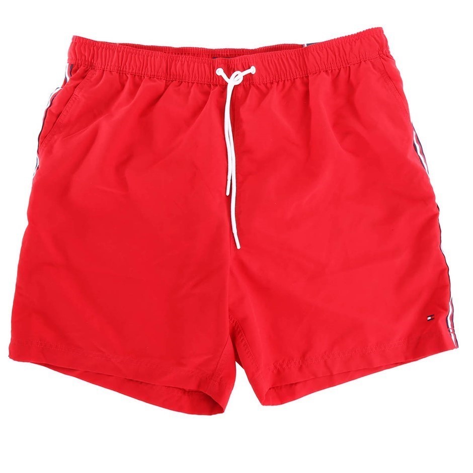 TOMMY HILFIGER Men's TH Beach Swim Trunks, Size S, 100% Nylon, Tuscan Terra