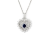Elegant 18k  White Gold  Vermeil 1.00 Ct Natural Sapphire  Necklace
