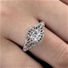 Elegant 18K White Gold plated Diamonds Simulants Engagement Ring size 8
