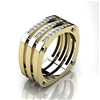 Elegant 18K Yellow Gold plated Diamonds Simulants Engagement Ring size 7