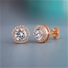 Elegant 18K Rose Gold plated Diamonds Simulants earrings.