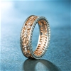 Elegant 18K White & Rose Gold plated Diamonds Simulants Engagement Ring