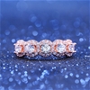 Elegant 18K Rose Gold plated Diamonds Simulants Ring Size 8