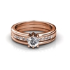 Elegant 18K Rose Gold plated Diamonds Simulants  Ring size 6