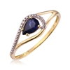 9ct Yellow Gold dress Sapphire &  diamond ring RRV 1475$