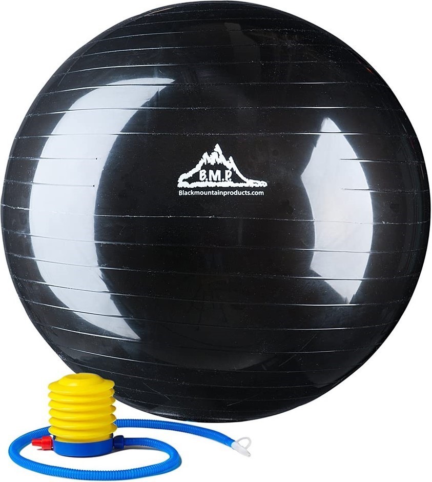 BLACK MOUNTAIN PRODUCTS 2000lbs Static Strength Exercise Stability Ball wit