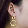 Elegant 18K Yellow   Gold plated hoop Stud  Earrings