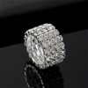 Luxury 18K White Gold Plated Imitation Simulated Diamond Ring One Size