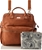 ISOKI Amber Tan Byron Backpack Amber, Multiple Storage Pocket Inside and Ou
