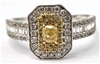 18 CARAT WHITE GOLD AND YELLOW DIAMOND RING - VALUED $7,300