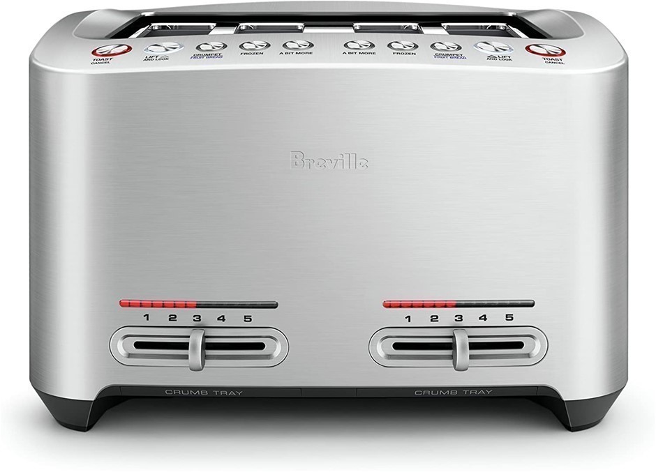 BREVILLE Smart Toaster, Brushed Stainless Steel, Crumpet/bagel setting