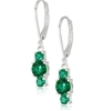 Elegant 18K White  Gold  plated  Emerald Simulants  Drop Earrings