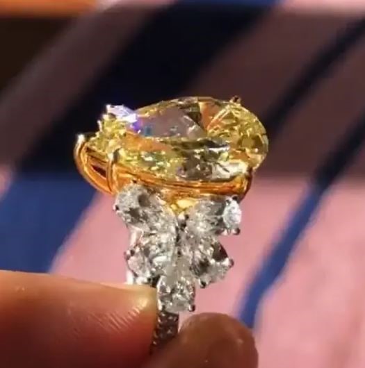 Elegant 18K White Gold plated Yellow Sapphire Simulants & White CZ