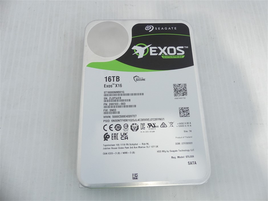 Seagate (ST16000NM001G) Exos Enterprise X16 16TB 3.5 Inch SATA Hard ...