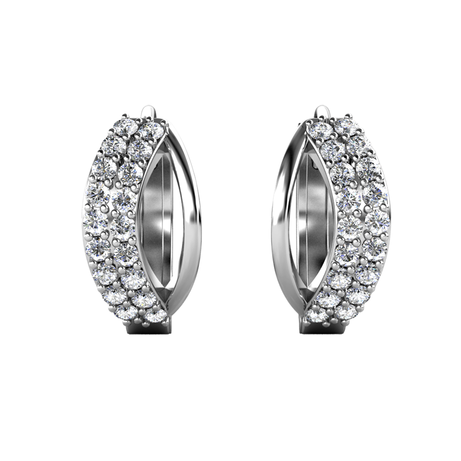 Elegant 18K White Gold plated Diamonds Simulants earrings