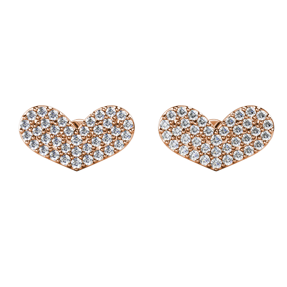 Elegant 18K Rose Gold plated Diamonds Simulants earrings