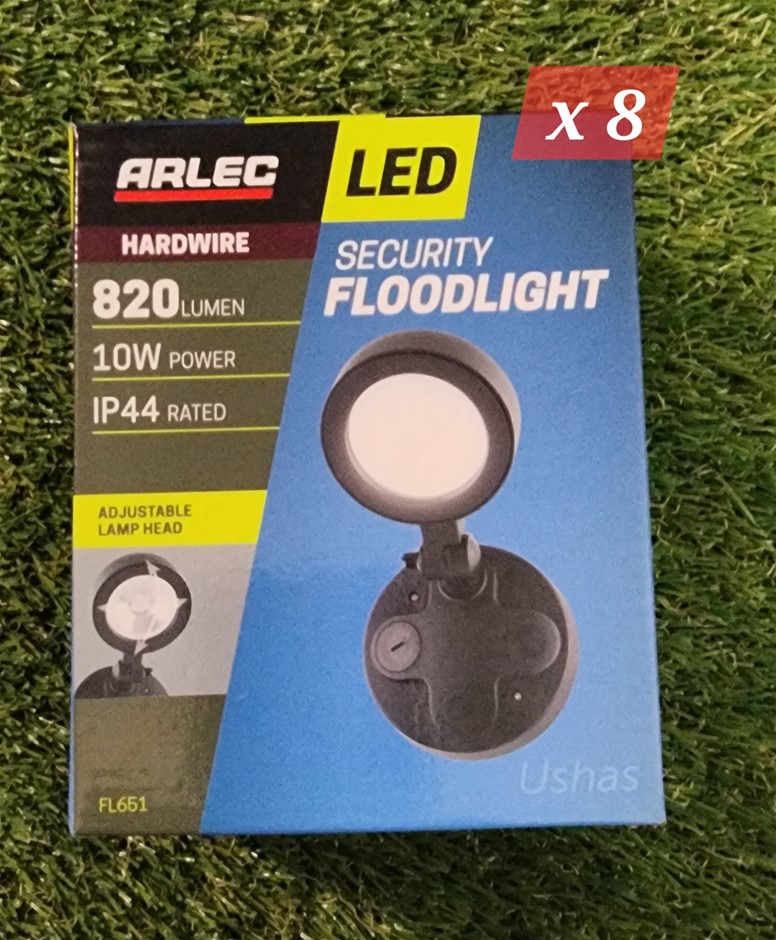 8x Arlec Security Led Floodlight Auction (0038-5056652) | Grays Australia