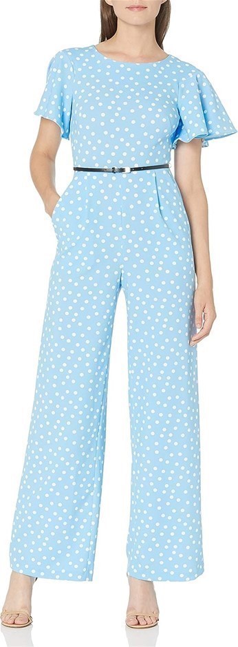 CALVIN KLEIN Women's Short Flutter Sleeved Belted Jumpsuit, Size US2/AU6, S