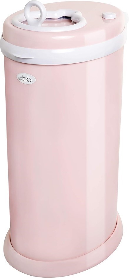 UBBI Diaper Pail, 49L Capacity, Blush Pink. NB: Dented body.
