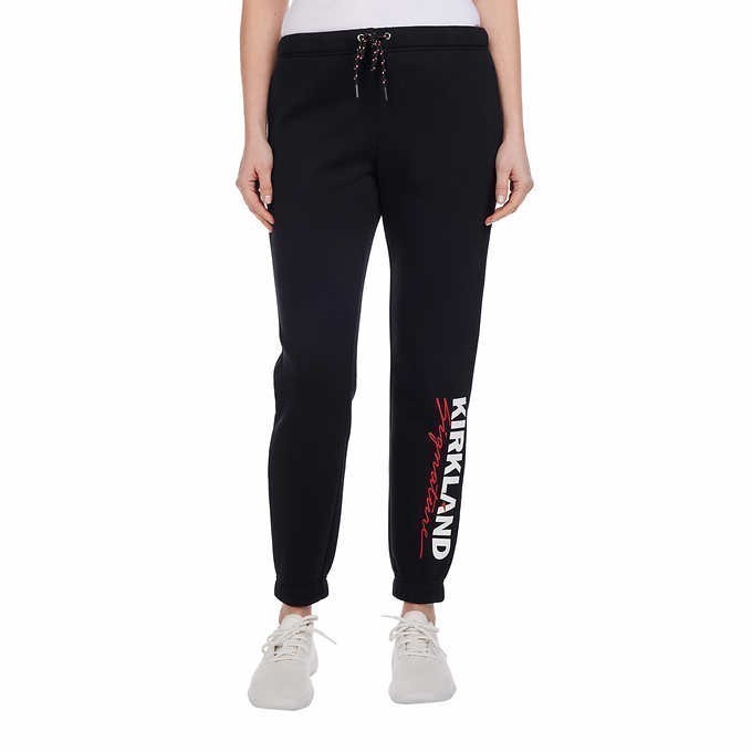 SIGNATURE Women's Logo Jogger, Size L, Cotton/Polyester, Black. Buyers Not