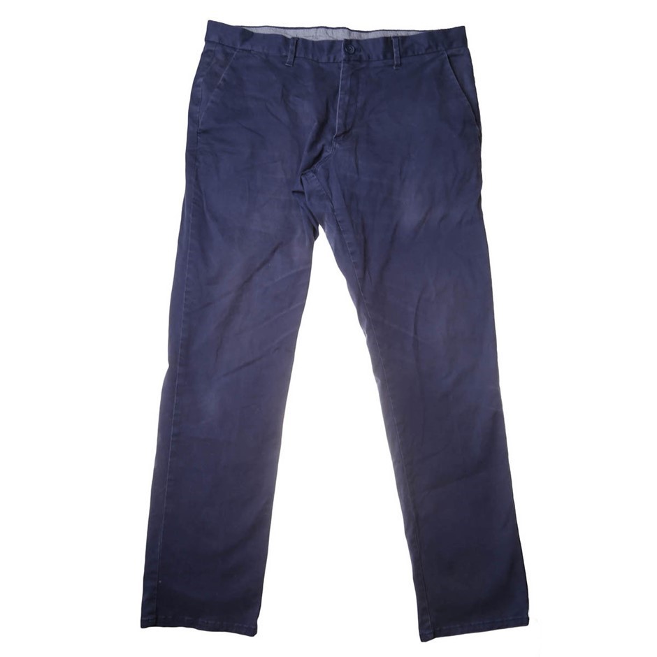 CALVIN KLEIN Mens Chino Pants, Size 34 x 32, Slim Fit, Cotton, Navy. Buyer