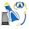 OCEANIC Youth Snorkeling Set, Size S/M, Blue/Yellow.